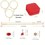 [Christmas Jewelry Kit] Christmas DIY Bracelet Making Kit | Elegant Red Green Charm Beads Jewelry Craft Gift House Of Avana