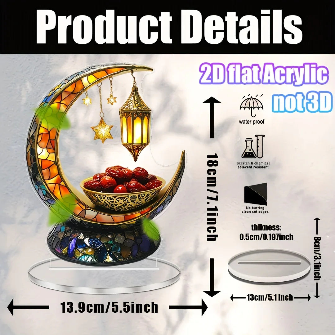 Acrylic Decor - Golden Moon with Stars 13.97cm x 18.03cm