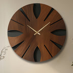 Artistic Wooden Wall Clock - Silent, Non-Ticking, Unique Irregular Shape | Decorative MDF Home Decor for Living Room, Bedroom, Office House Of Avana