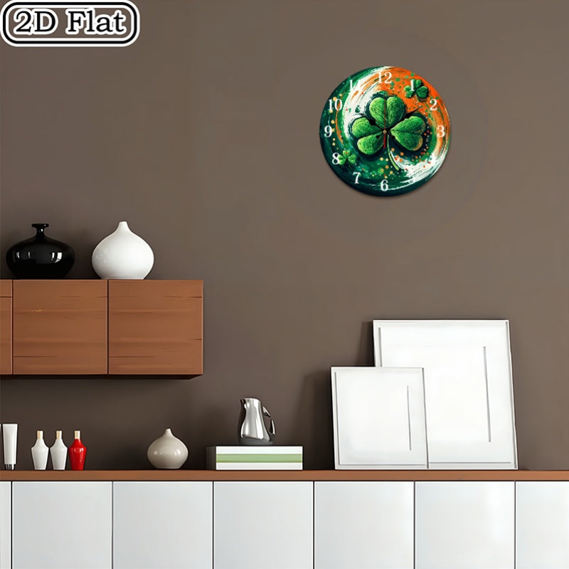 Wall Clock - Silent Wooden Round
