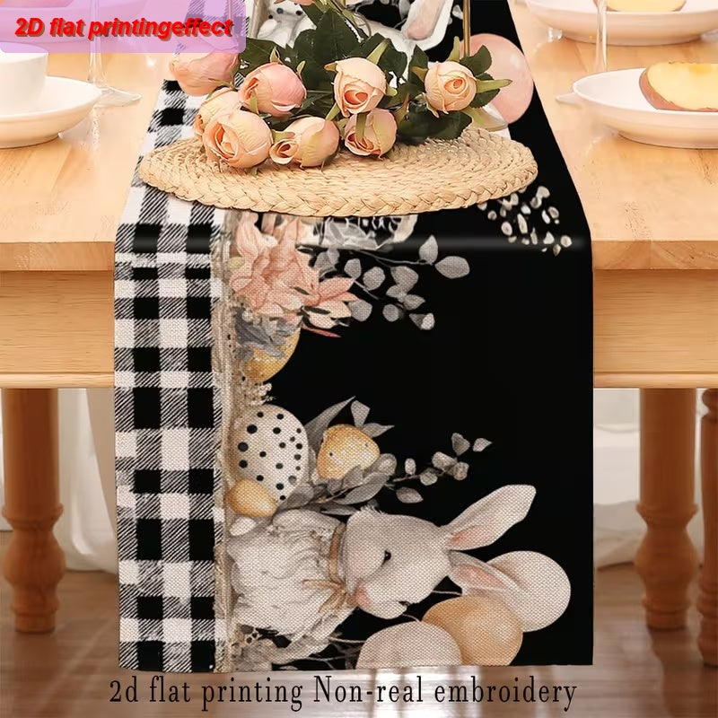 Table Runner - Easter Theme Black White 33x36