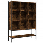 Bookcase Smoked Oak 102x30x141.5 cm Engineered Wood-for Living Room, Home Office, Dinning Room, Bookcase and Bookshelf for Living Room, Study, Office, Bedroom- Freestanding Shelving-Geometric Storage Organizer Bookcase with O House Of Avana