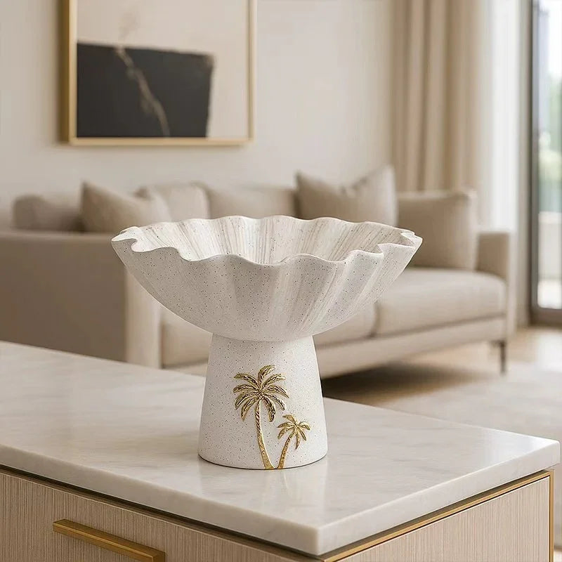 Decorative Tray - Painted Coconut Trees Wooden Large