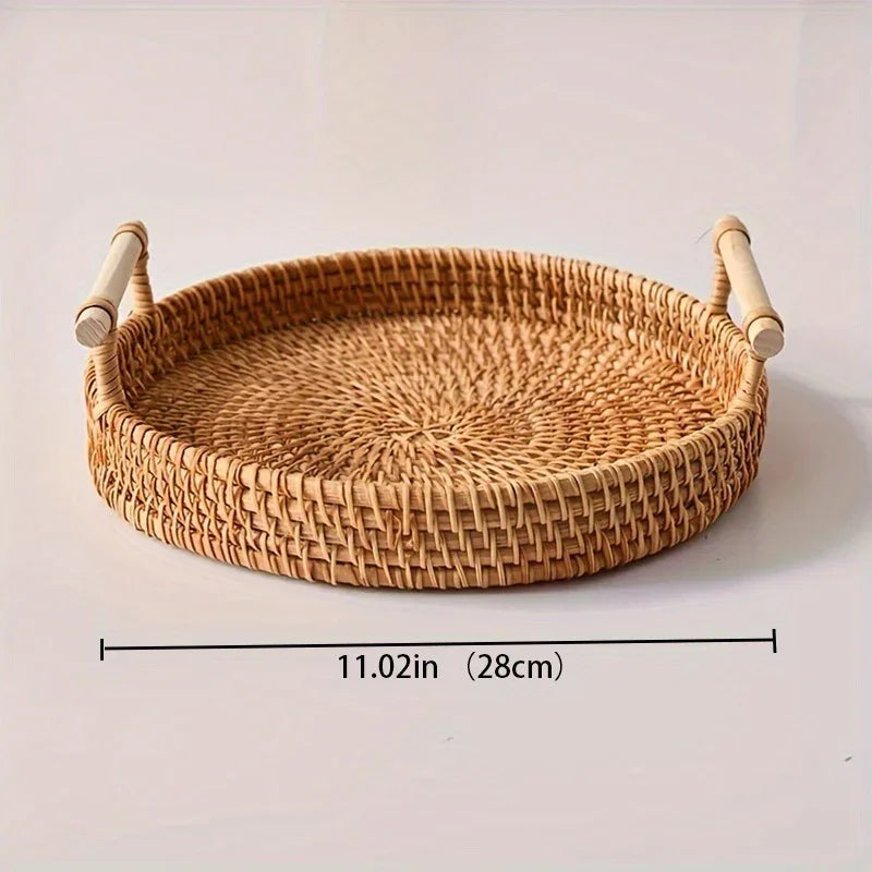 Handmade Rattan Trays - Fruit Plates, Heat-Resistant Mats