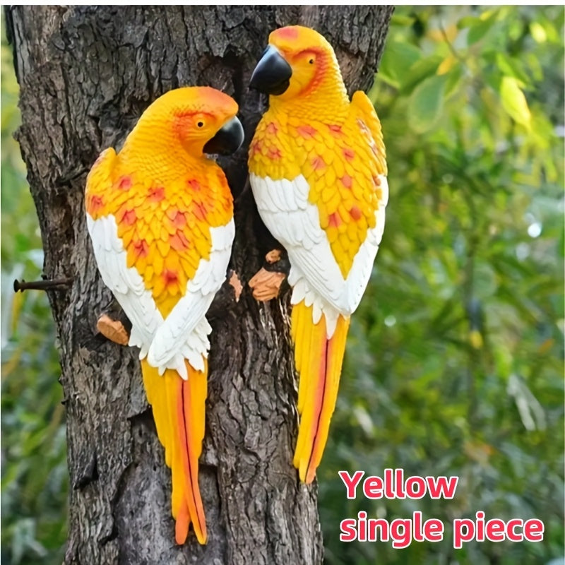 2pcs or 1pc Lifelike Red & Blue Parrot Statue - Realistic Hanging Garden Decor with Expressive Eyes & Feathers, Weather-Resistant Resin Construction for Outdoor/Indoor - Easy Hanging Hooks, No Electricity Needed - Perfect for House Of Avana