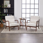 Mid-Century Modern Accent Chair, Arm Chair Living Room Chairs with Pillow Upholstered Reading Chair with Solid Wood Frame & Living Room Bedroom Balcony (beige) Streamdale Furniture
