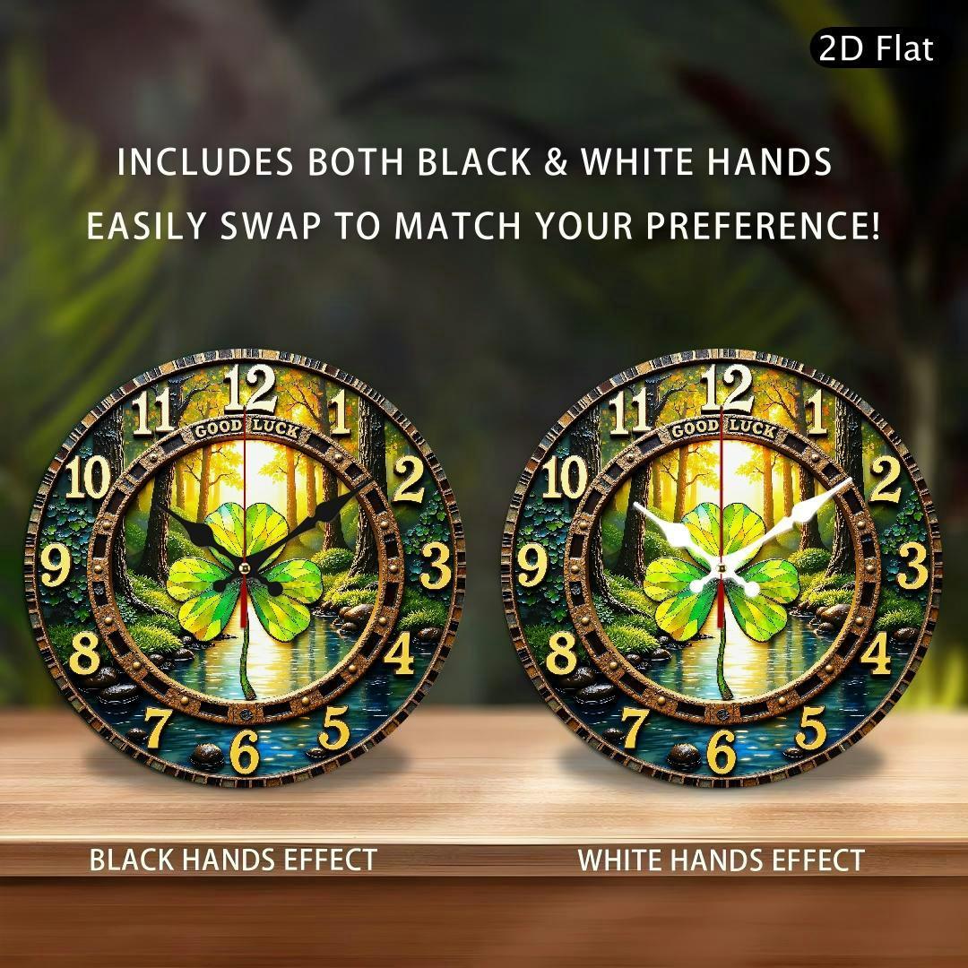 Wall Clock - Silent Wooden Round