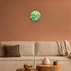 Wall Clock - Quartz Wooden Green 9.84-Inch
