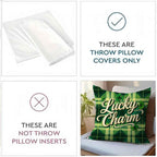 Pillow Covers - Festive Green White 4pcs
