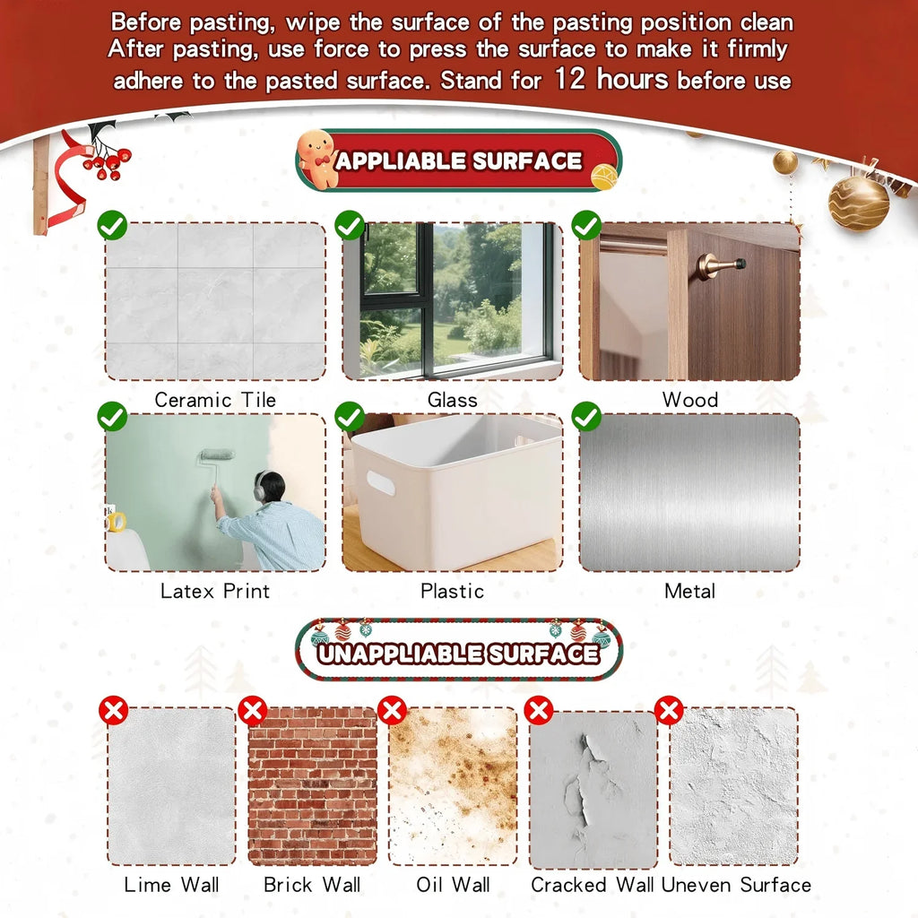 6/12/15pcs Christmas Wreath Hooks Set | Stretchable and Reusable Silicone Adhesive Hangers for Cloaks, Fireplace Stockings, and Wreath Hanging, No-Drill Invisible Installation, Strong Self-Adhesive, Durable Adhesive for Chris House Of Avana