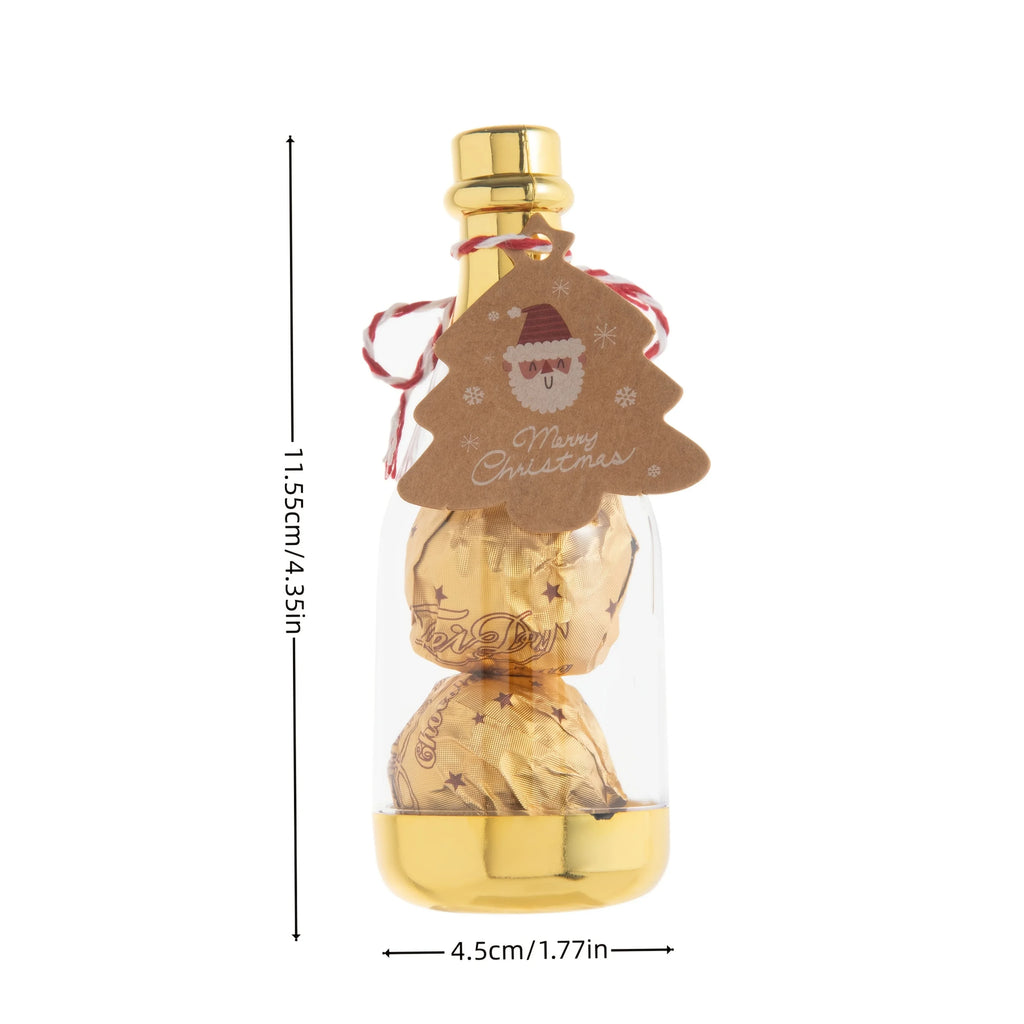 12pcs Ultra Cute Vintage Champagne Bottle Candy Boxes for Christmas Party - Perfect for Party Gifts, Christmas Gifts, and More, Party Decorations, Festive Gifts, Vintage Design, Durable Plastic, Gift Containers, Holiday Decor House Of Avana