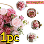 A Selection of High-rated Artificial Two-tone Peony Bouquets - Lifelike Flowers for Outdoor Decor, Home... - House Of Avana