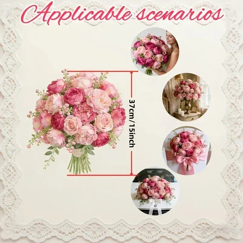 A Selection of High-rated Artificial Two-tone Peony Bouquets - Lifelike Flowers for Outdoor Decor, Home... - House Of Avana