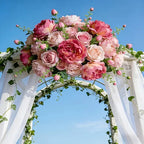A Selection of High-rated Artificial Two-tone Peony Bouquets - Lifelike Flowers for Outdoor Decor, Home... - House Of Avana