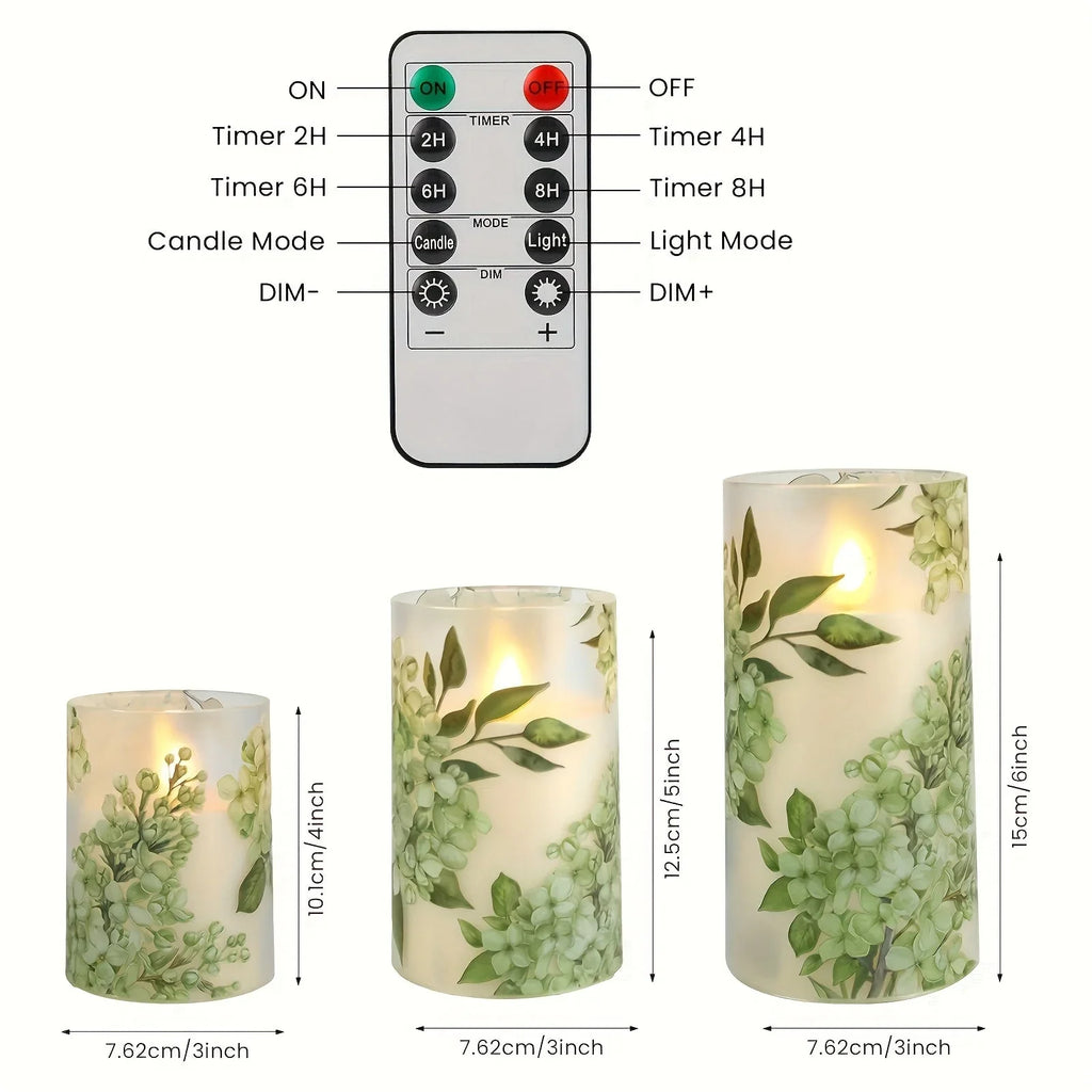 A Set of Flameless Candles, Flickering Led Pillar Candles, with a 10-button Remote Control. They Feature... - House Of Avana