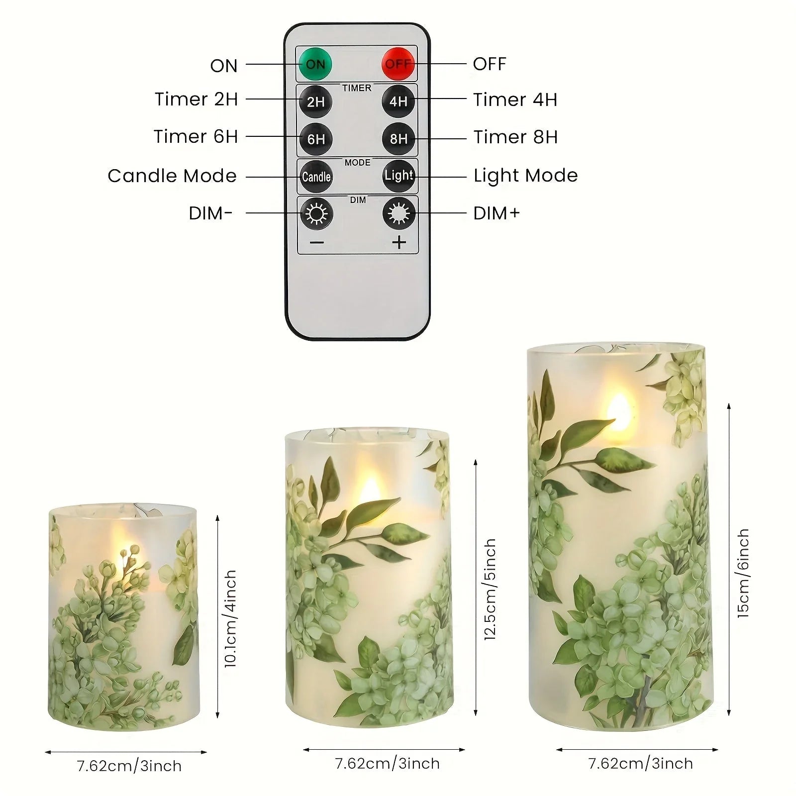 A Set of Flameless Candles, Flickering Led Pillar Candles, with a 10-button Remote Control. They Feature... - House Of Avana
