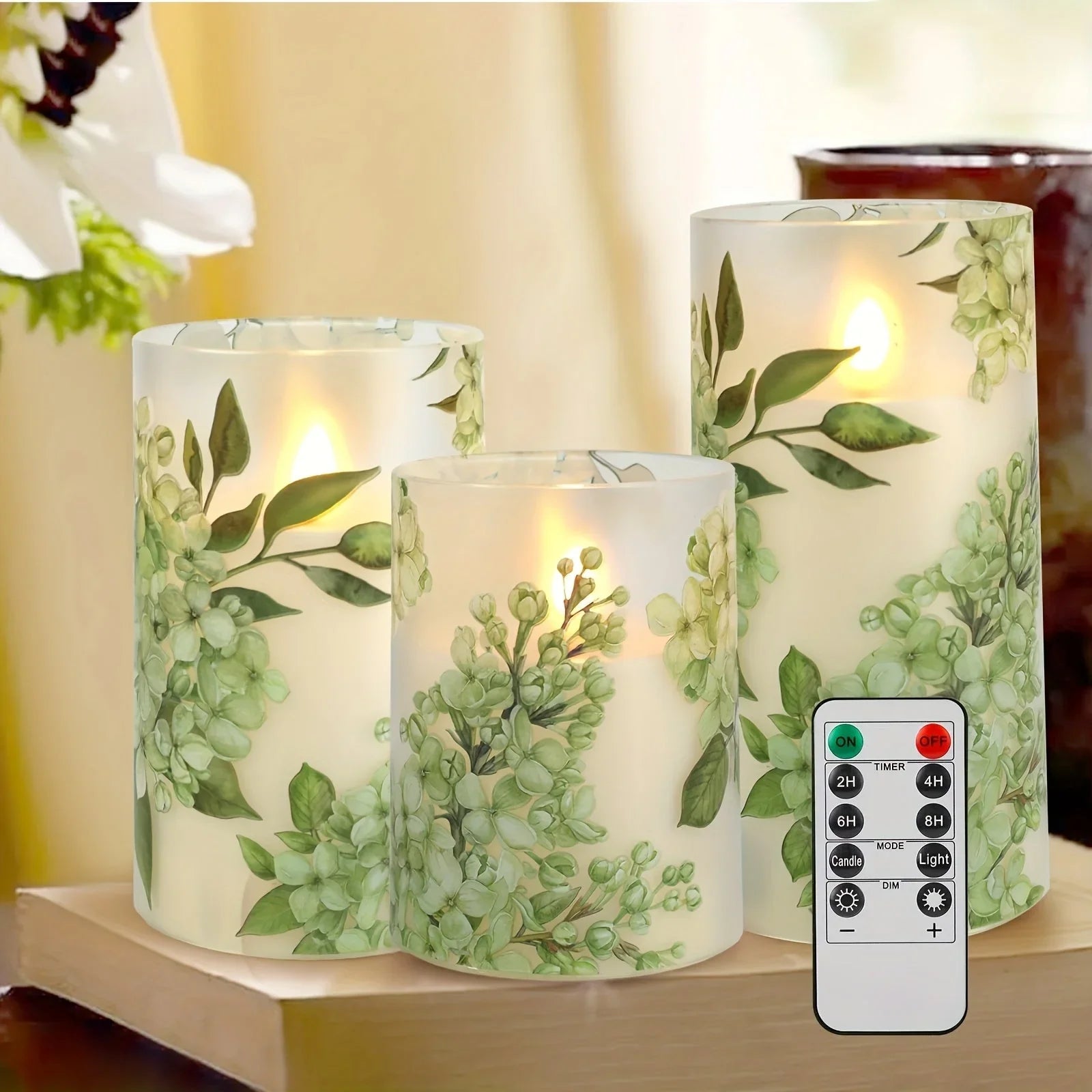 A Set of Flameless Candles, Flickering Led Pillar Candles, with a 10-button Remote Control. They Feature... - House Of Avana