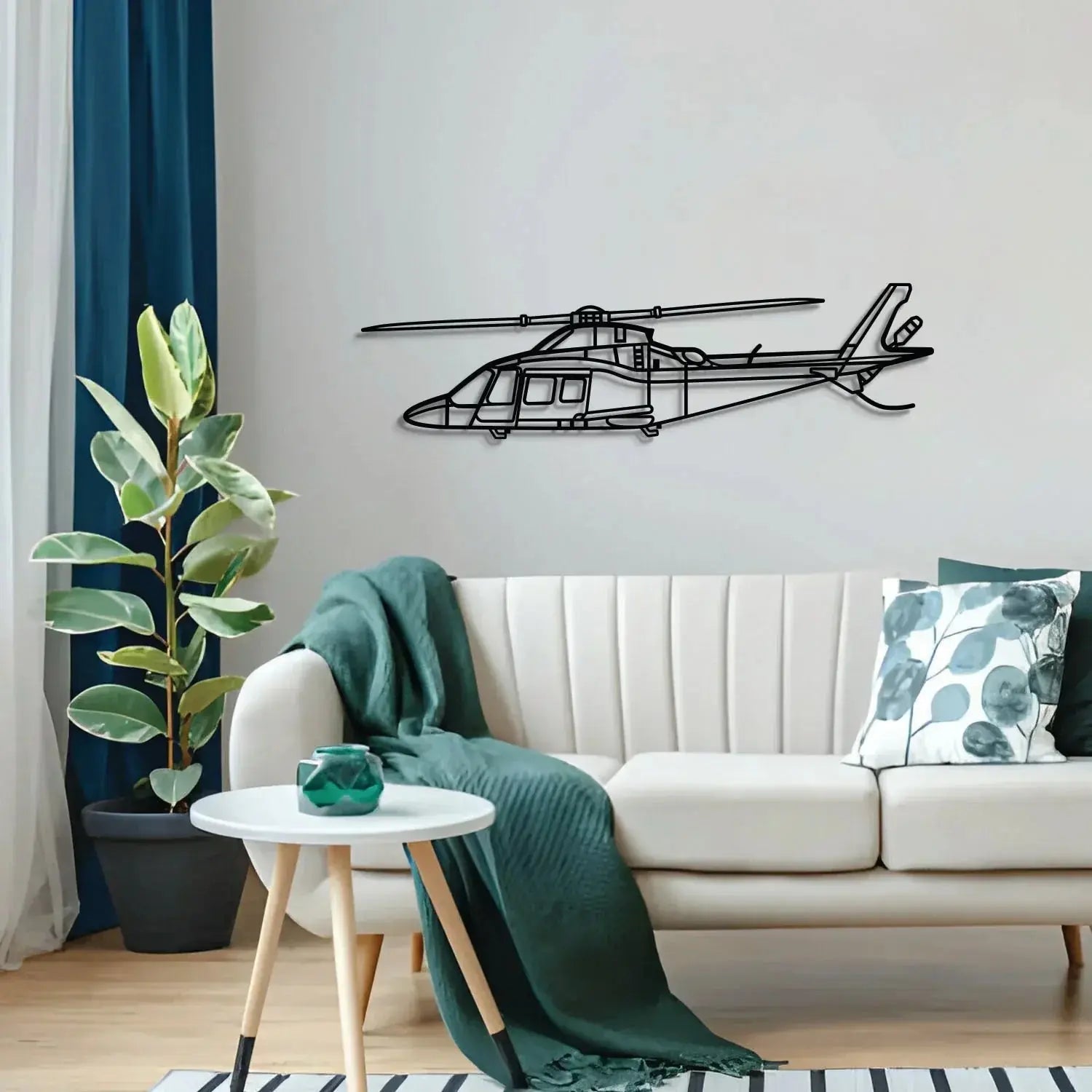A109s Metal Aircraft Wall Art - Ncp0511, detail shot - House Of Avana