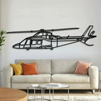 A109s Metal Aircraft Wall Art - Ncp0511, front view - House Of Avana
