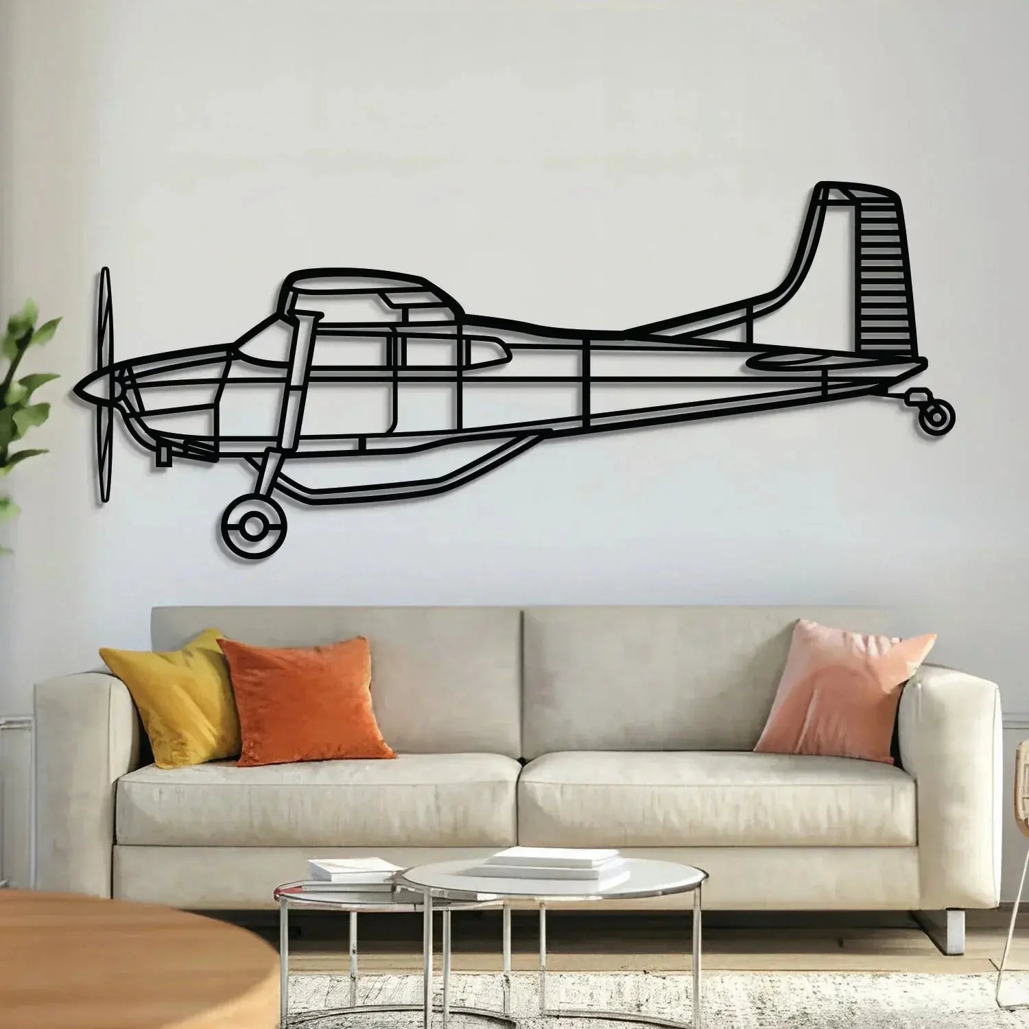 A185f Metal Aircraft Wall Art - Ncp0512, front view - House Of Avana
