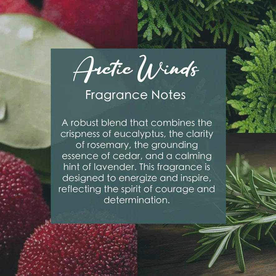 Arctic Winds, Premium Coconut-Soy Wax Tea Light Crystal Candle, 1oz Innergy