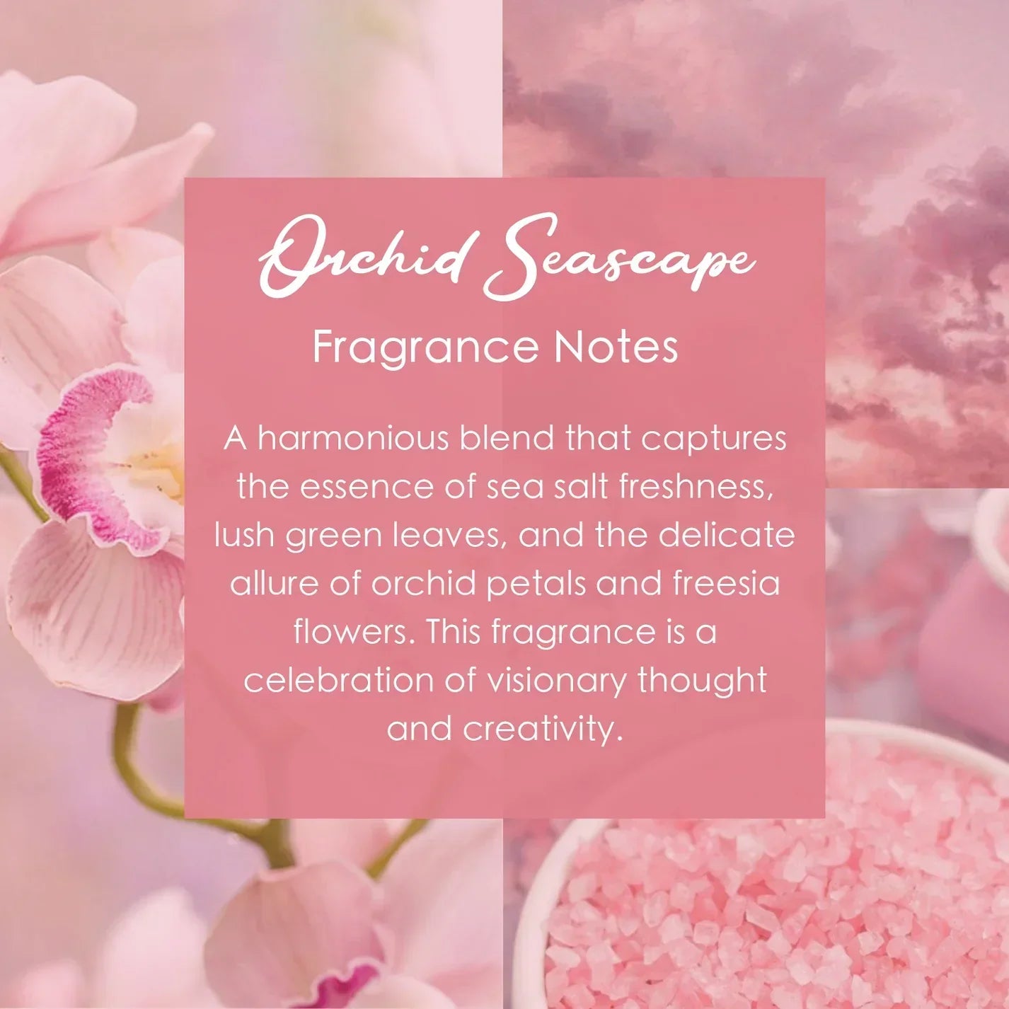 Orchid Seascape, Premium Coconut-Soy Wax Tea Light Crystal Candle, 1oz Innergy