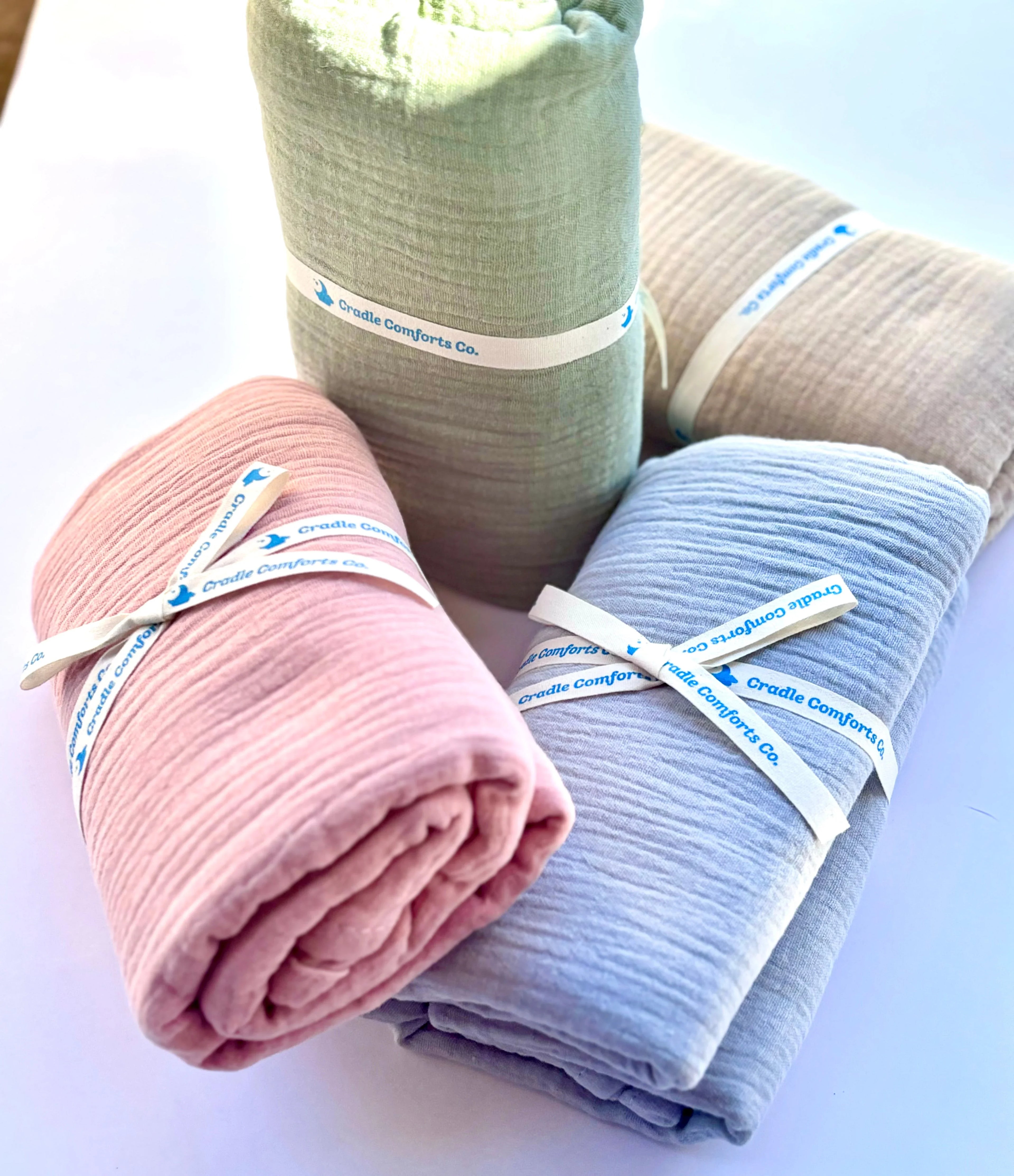 Organic Cotton Gauze Muslin Swaddle Blanket Cradle Comforts Co.