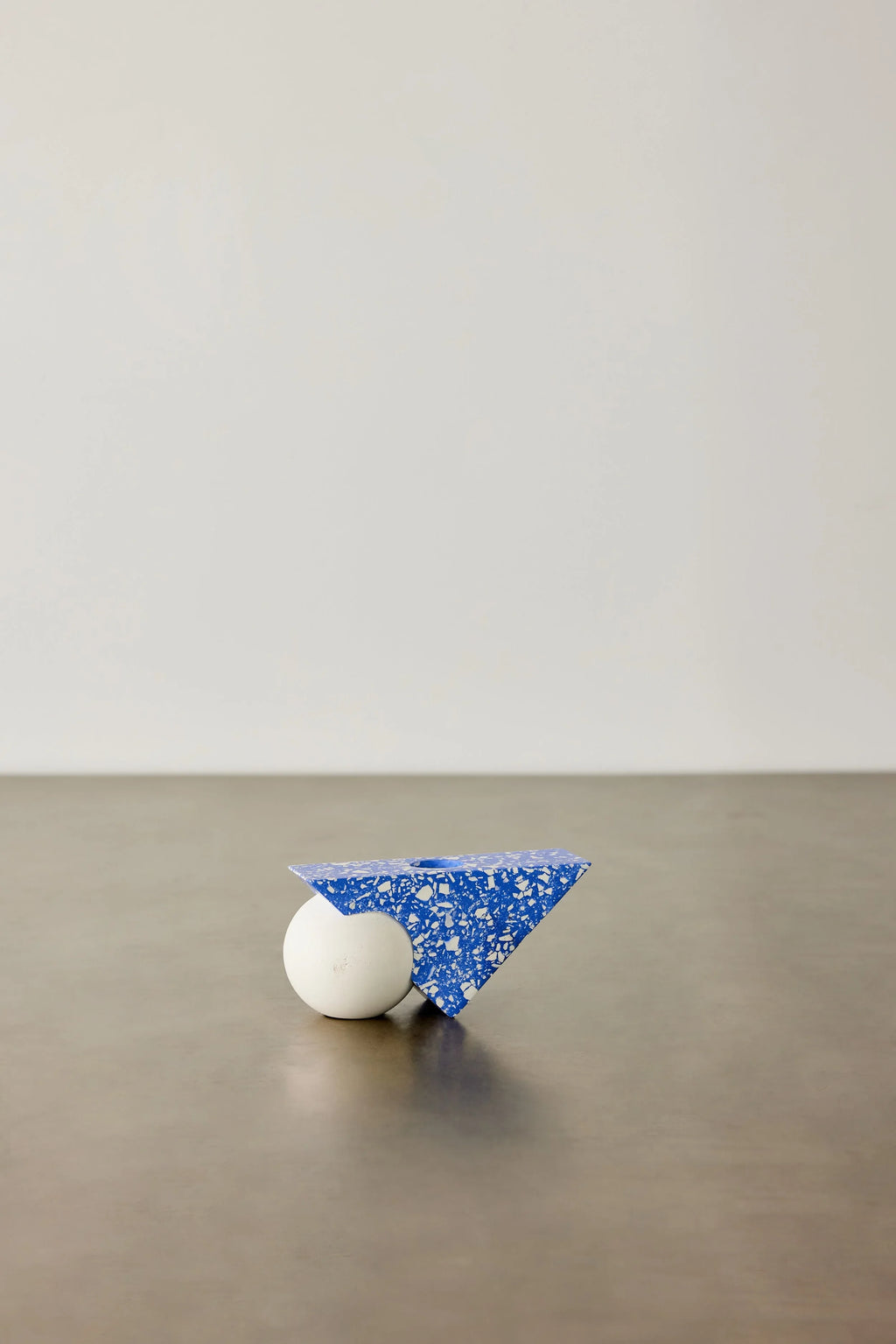 Equilibrium Cobalt Blue Terrazzo Taper Candle Holder Kanju Interiors