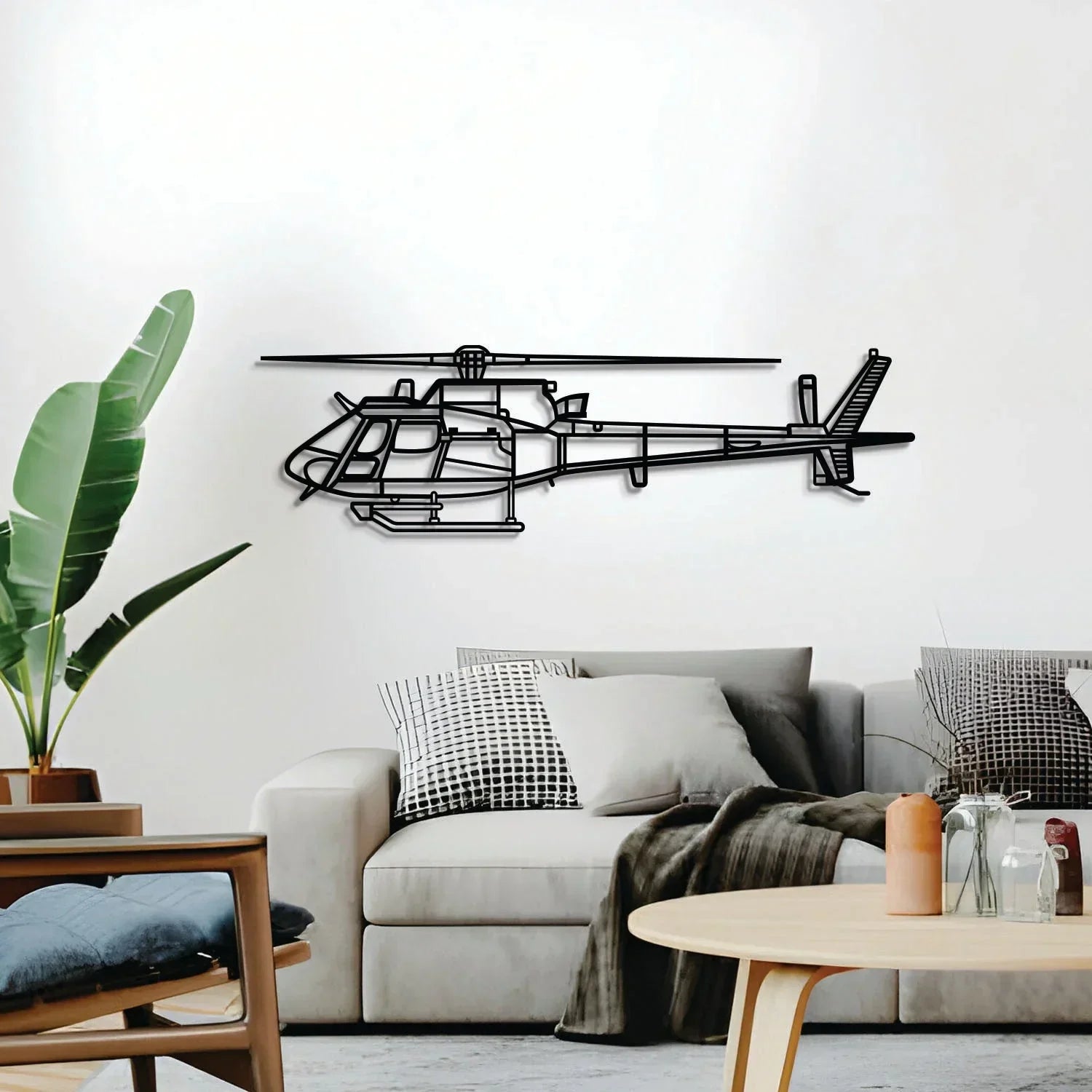 As550 Fennec Metal Aircraft Wall Art - Ncp0518, back view - House Of Avana
