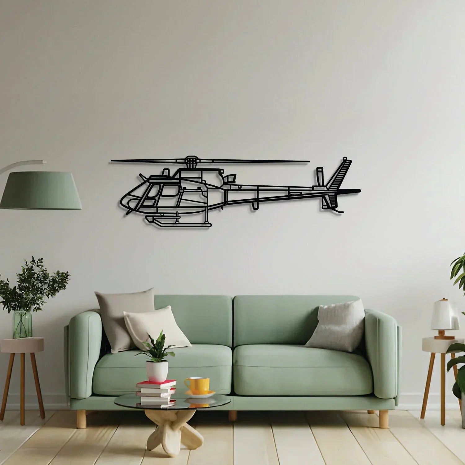 As550 Fennec Metal Aircraft Wall Art - Ncp0518, side view - House Of Avana