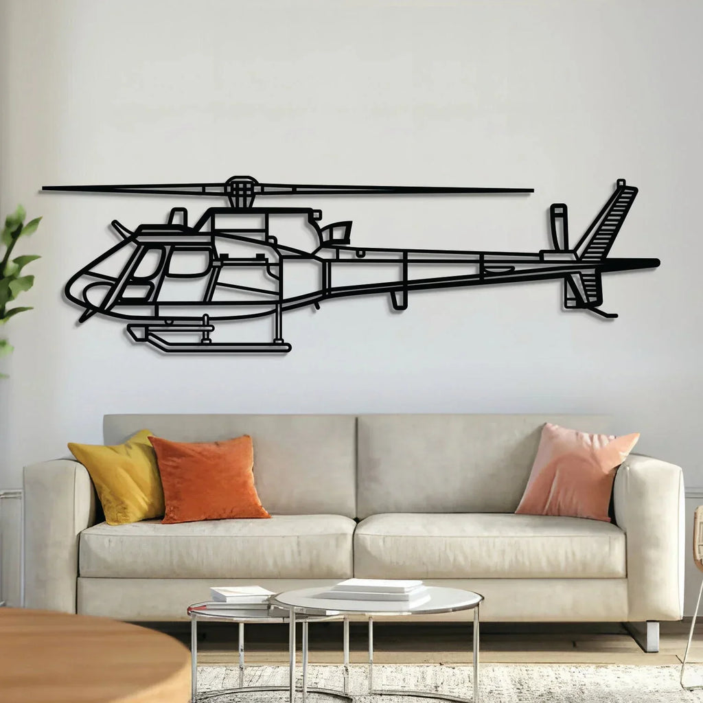 As550 Fennec Metal Aircraft Wall Art - Ncp0518, front view - House Of Avana