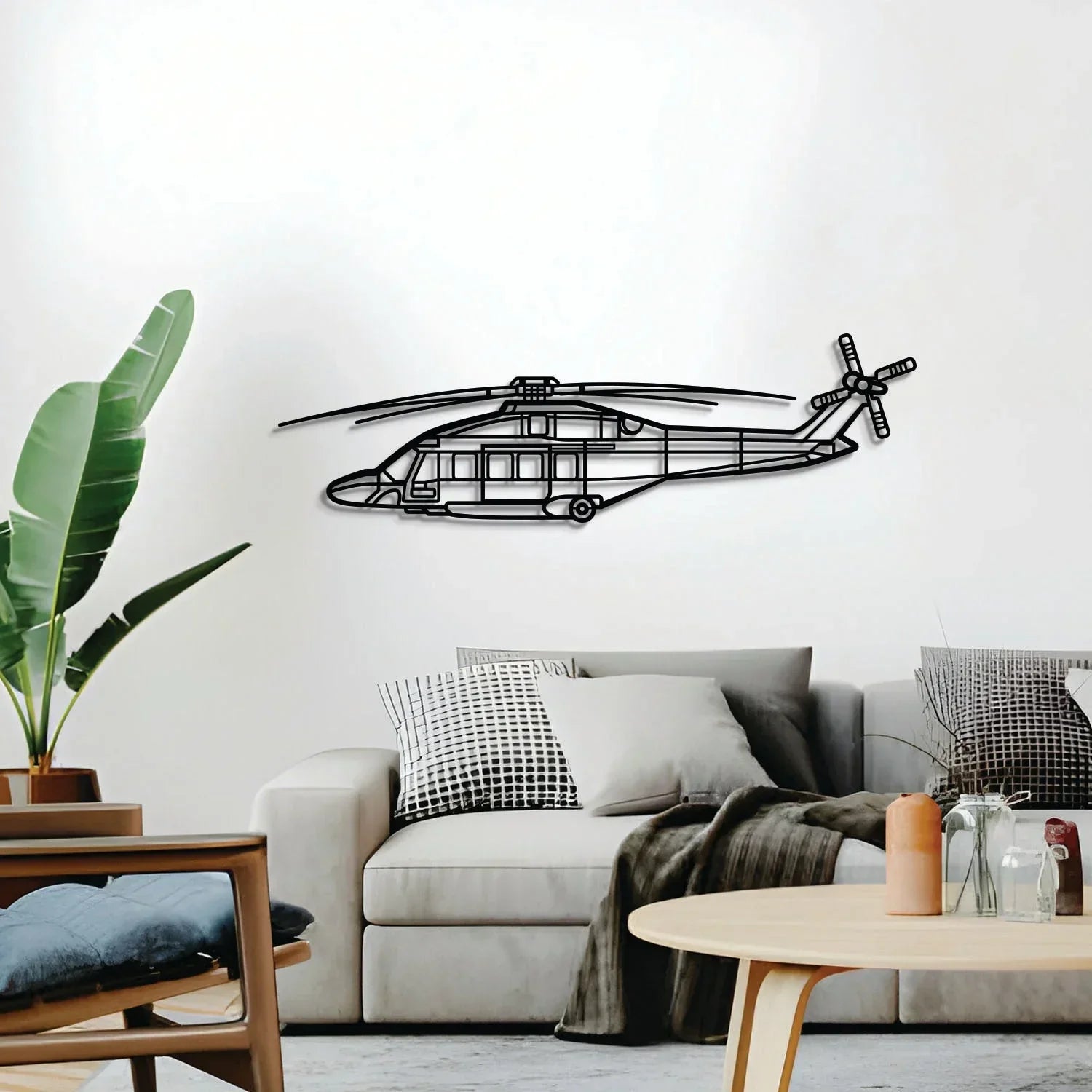 Aw189 Metal Aircraft Wall Art - Ncp0520, back view - House Of Avana