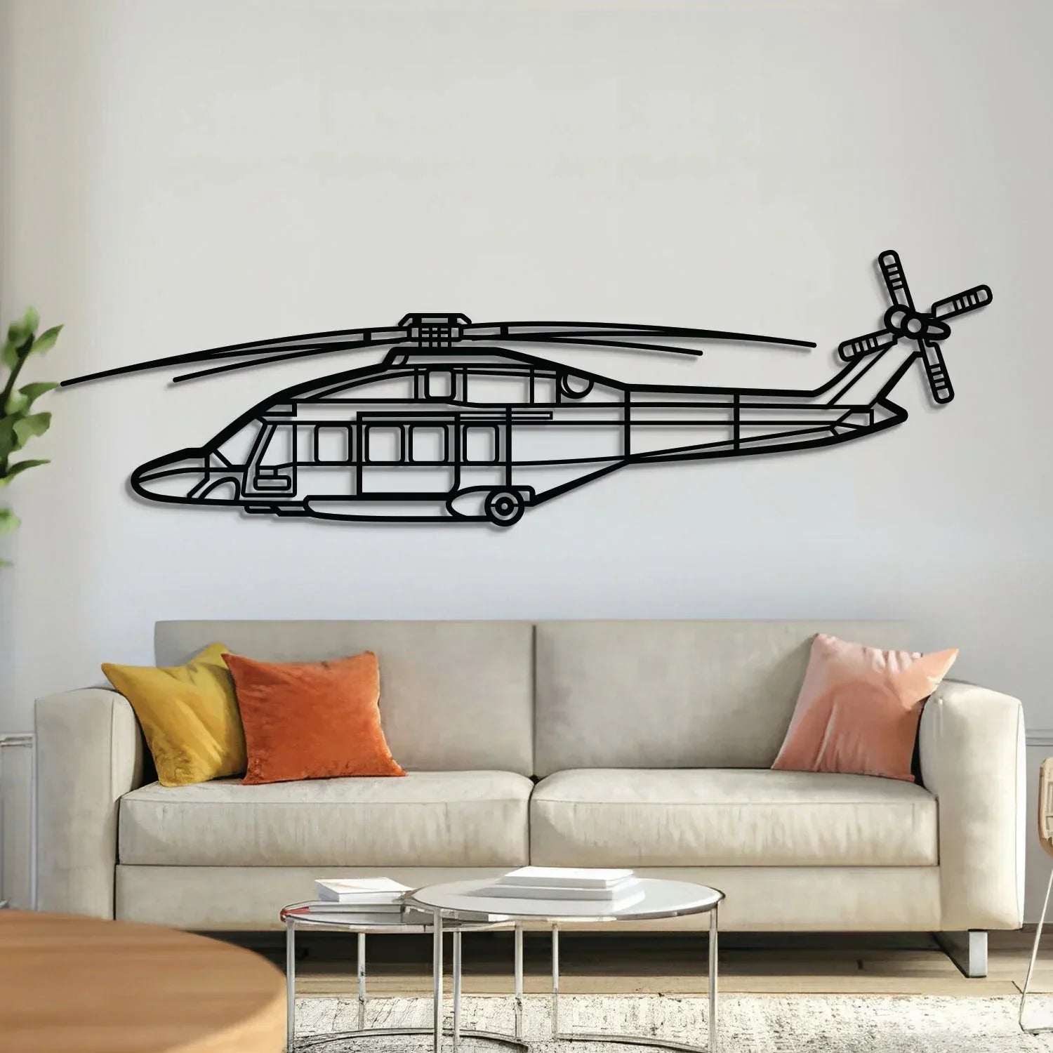 Aw189 Metal Aircraft Wall Art - Ncp0520, front view - House Of Avana
