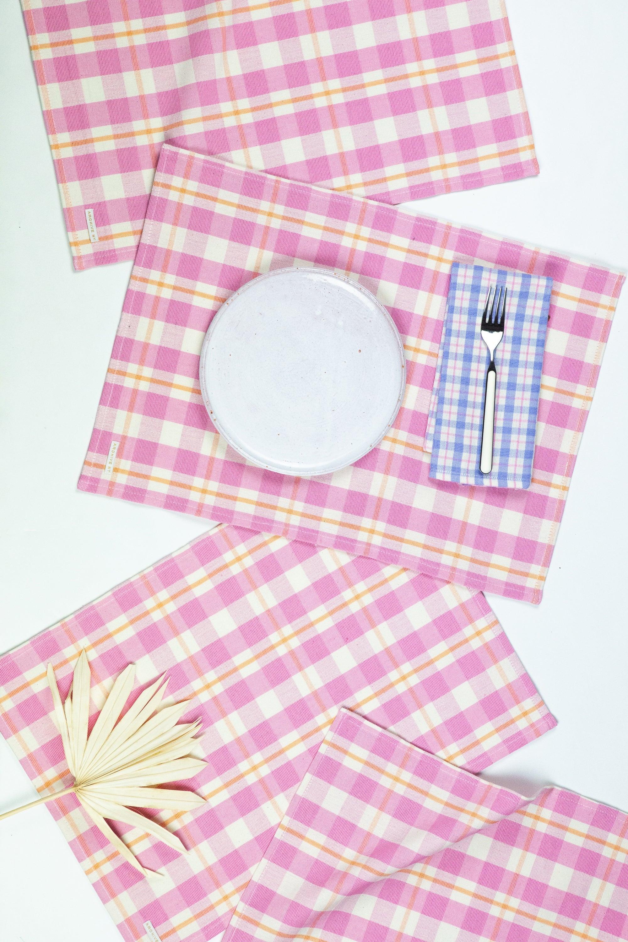 Archive NY Abigail Plaid Placemat in Bubblegum Archive New York