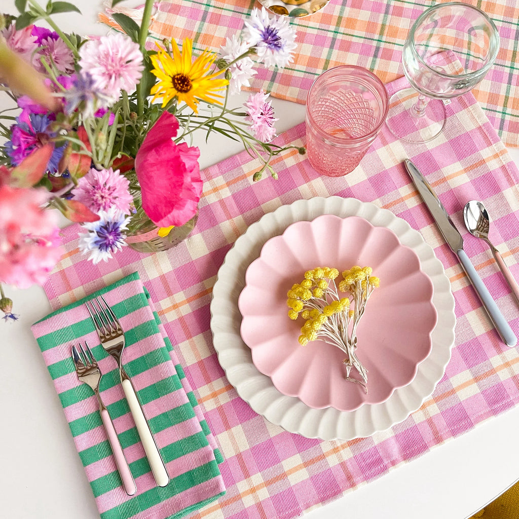 Archive NY Abigail Plaid Placemat in Bubblegum Archive New York