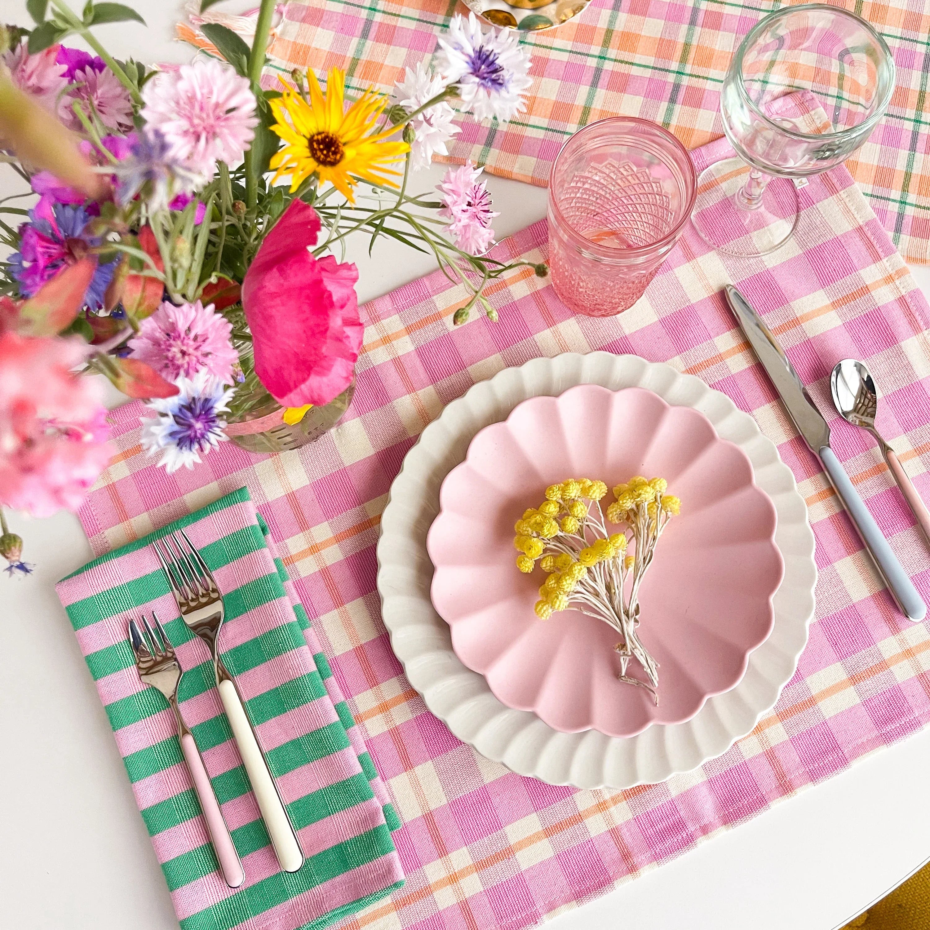 Archive NY Abigail Plaid Placemat in Bubblegum Archive New York
