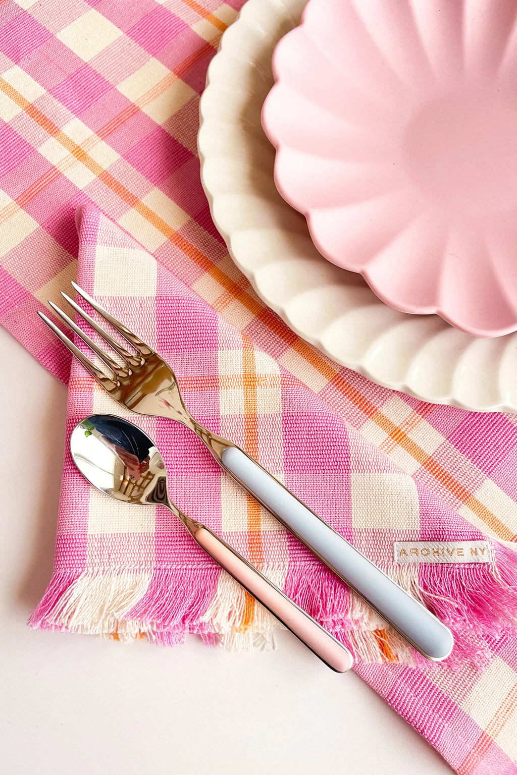 Abigail Plaid Runner in Bubblegum and Peach Archive New York