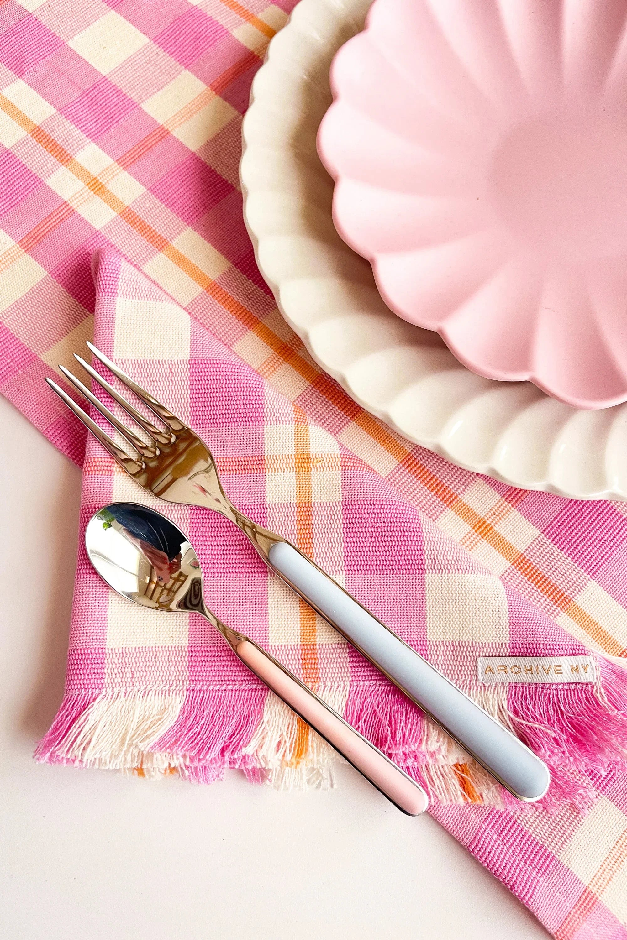 Abigail Plaid Runner in Bubblegum and Peach Archive New York