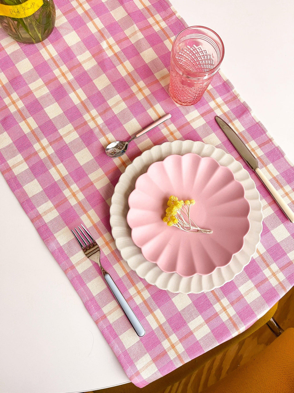 Archive NY Abigail Plaid Runner in Bubblegum Archive New York