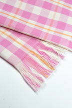 Abigail Plaid Kitchen Towel in Bubblegum and Peach Archive New York