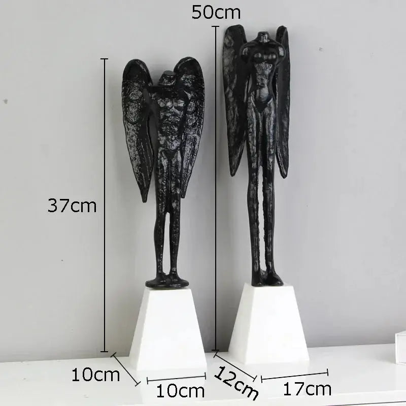 Headless Angel Abstract Figures Sculpture Ornaments Desk Decoration Cast Iron Angel Character Statue Crafts Modern Home Decor - House Of Avana