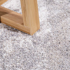 Abstract Area Rug Mero Artful Colors in Beige Grey, back view - House Of Avana