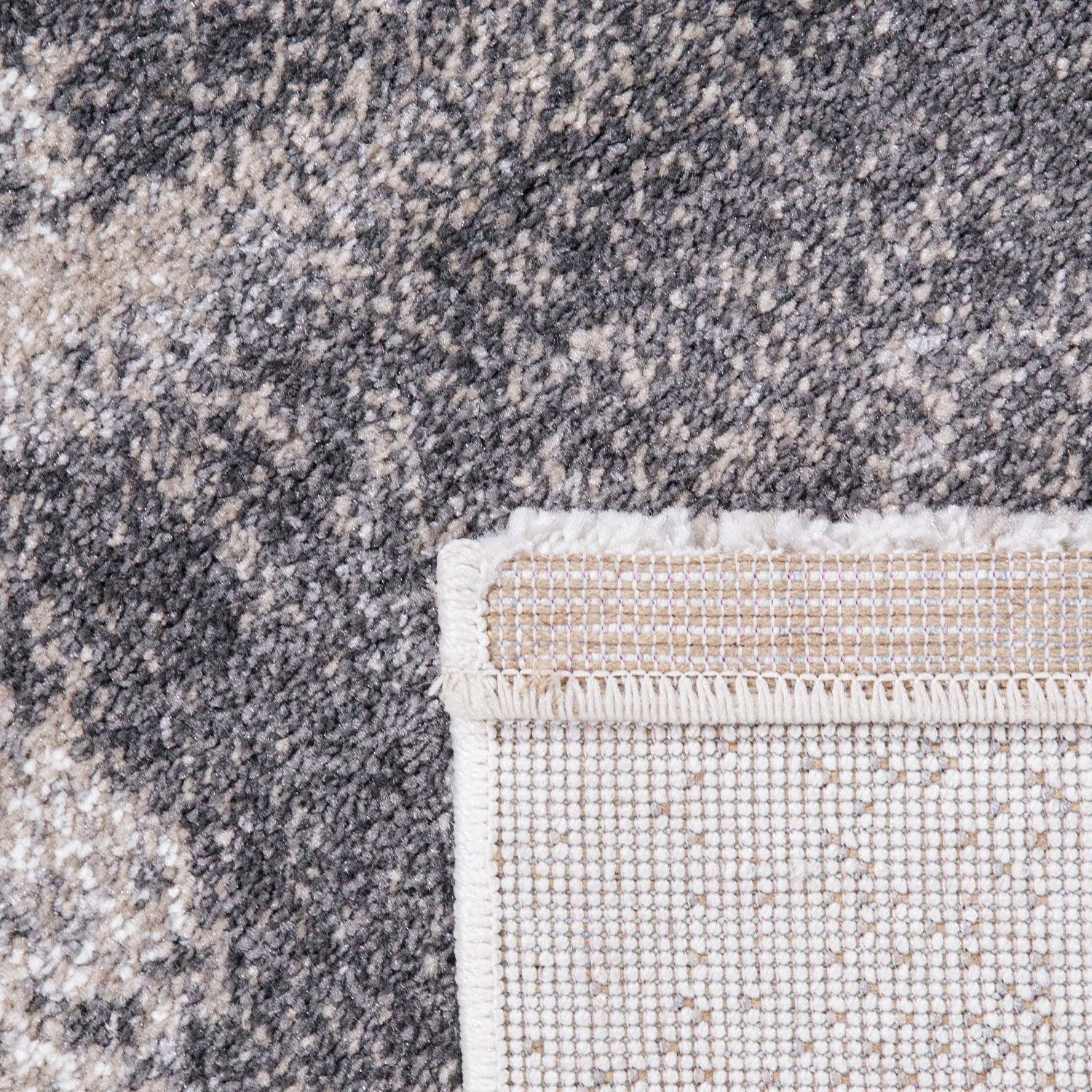 Abstract Area Rug Mero Artful Colors in Beige Grey, detail shot - House Of Avana