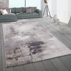 Abstract Area Rug Mero Artful Colors in Beige Grey, front view - House Of Avana