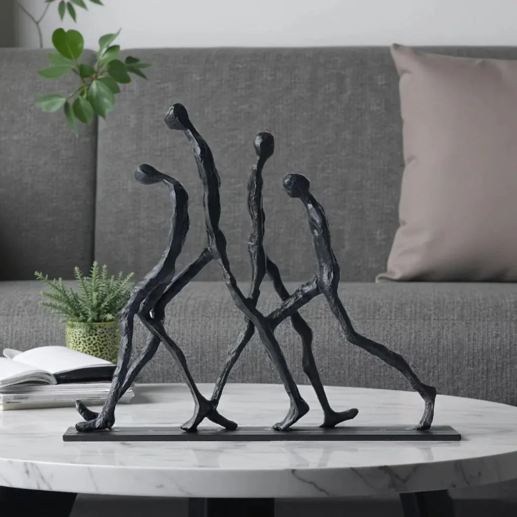 Modern Metal Sculpture - Minimalist Ascending Figures, detail shot - House Of Avana