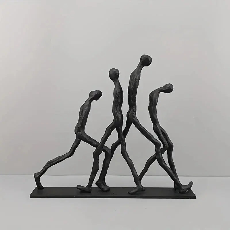 Modern Metal Sculpture - Minimalist Ascending Figures, top view - House Of Avana