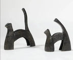 Black Cast Iron Bull Statue Animal Sculpture, side view - House Of Avana