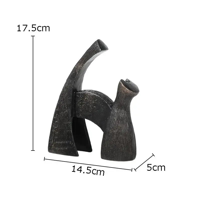 Black Cast Iron Bull Statue Animal Sculpture, angled view - House Of Avana