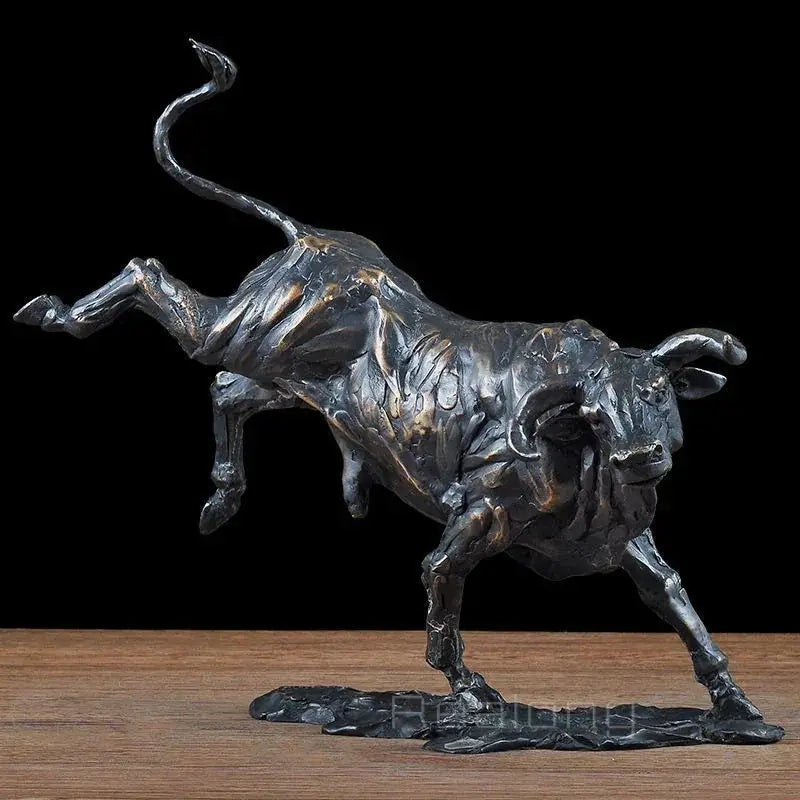 Bronze Bull Statue Abstract Bronze Bull Sculpture Large Animal Ctafts Antique Bronze Bull Figurine for... - House Of Avana