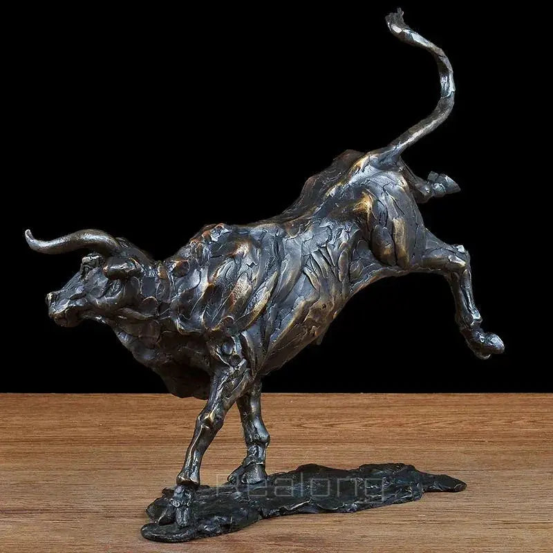 Bronze Bull Statue Abstract Bronze Bull Sculpture Large Animal Ctafts Antique Bronze Bull Figurine for... - House Of Avana